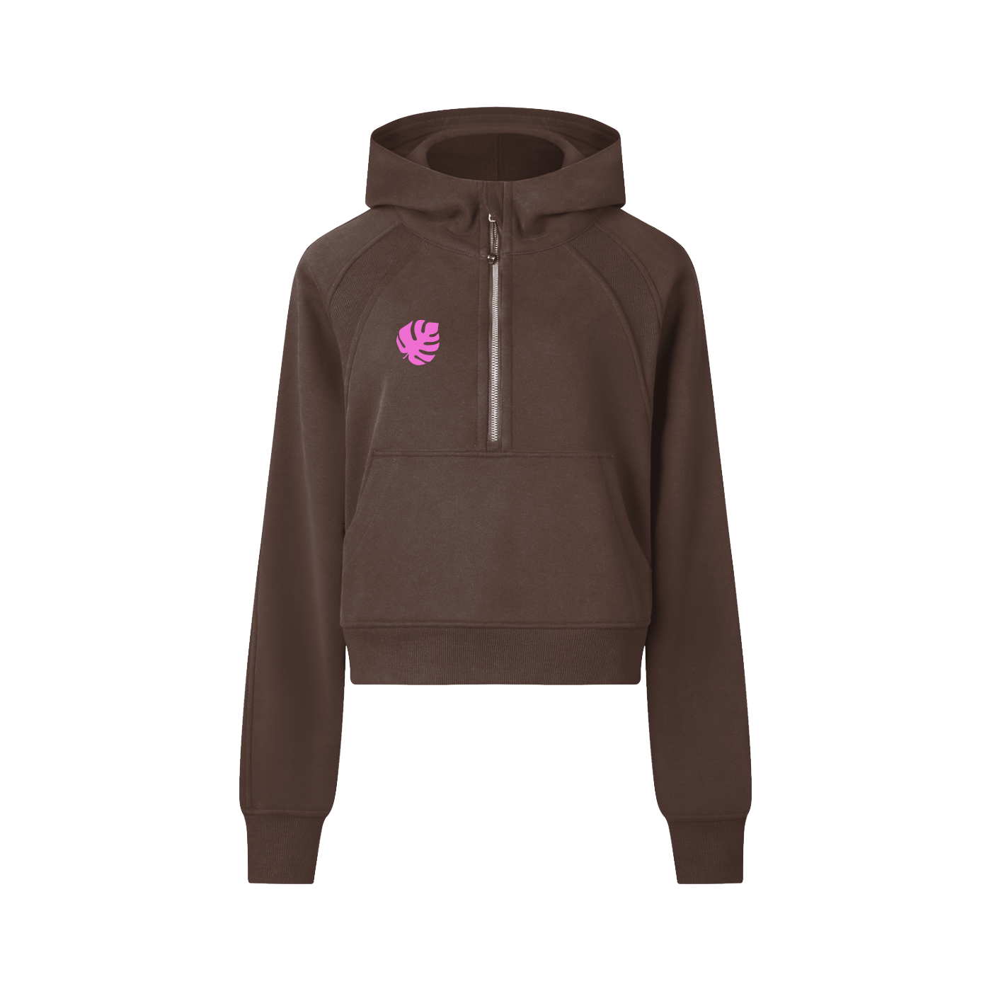 Monstera Diver Cropped Half-Zip Hoodie