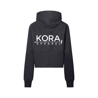 Monstera Diver Cropped Half-Zip Hoodie