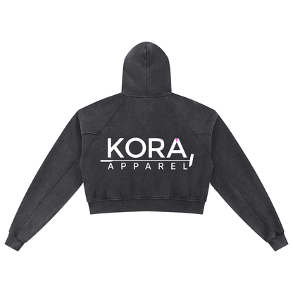 Snow Washed Cropped Hoodie