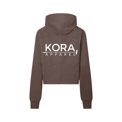 Monstera Diver Cropped Half-Zip Hoodie