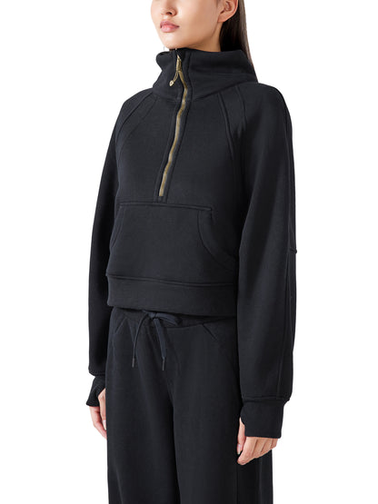 Custom Diver Cropped Half Zip Sweatshirt