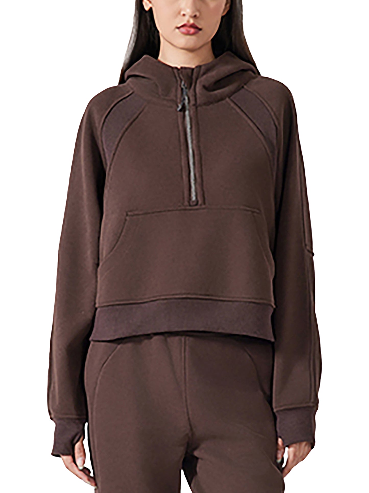 Monstera Diver Cropped Half-Zip Hoodie